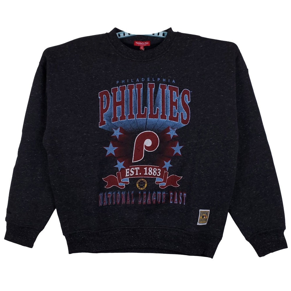 Philadelphia Phillies Mitchell & Ness MLB Womens Medium Sweatshirt Gray NWT